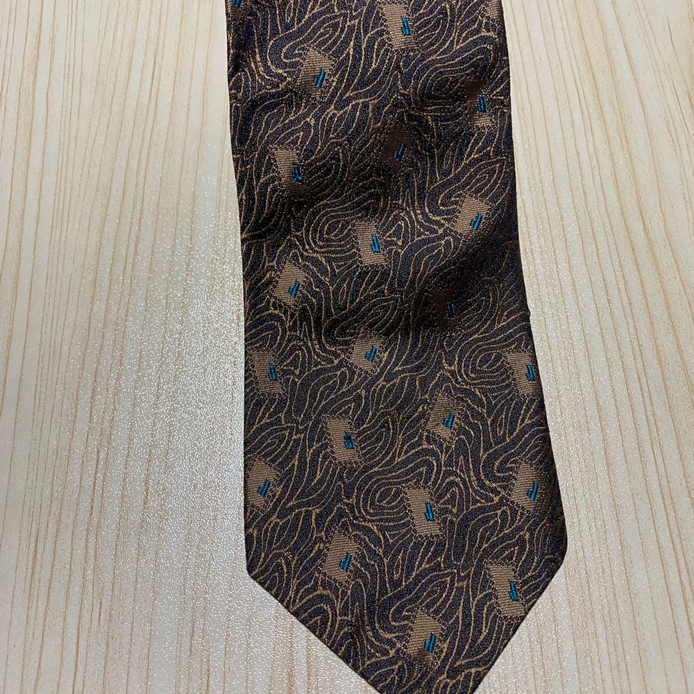 Blue and Brown Silk Tie